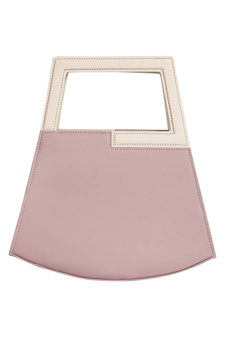 Adisee_Pink Jil Leather Geometric Structured Pastel Bag _Online_at_Aza_Fashions