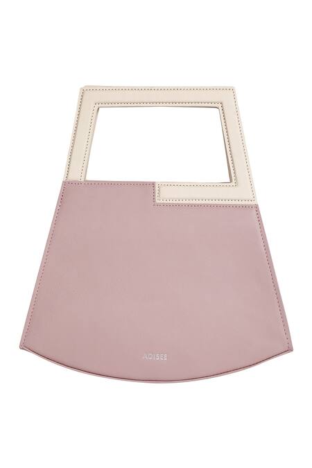 Buy_Adisee_Pink Jil Leather Geometric Structured Pastel Bag _Online_at_Aza_Fashions