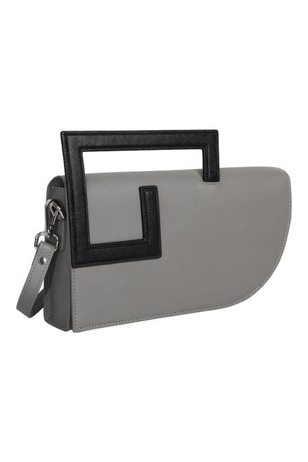 Adisee Emily Leather Structured Clutch Bag 