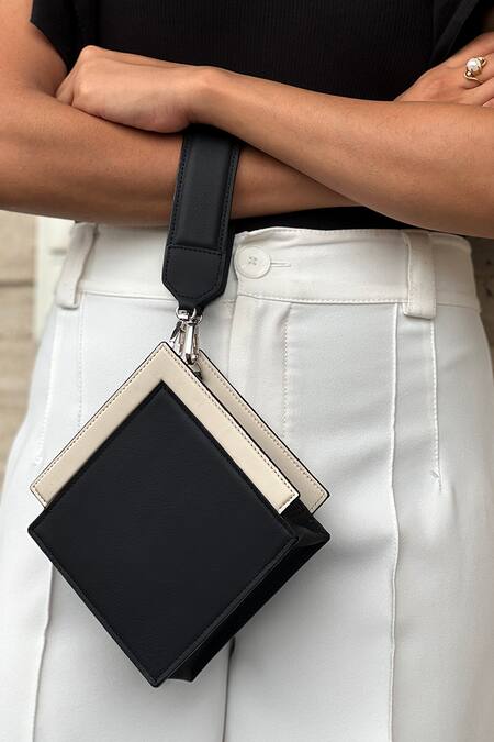 Adisee_Black Cami Geometric Bag _Online_at_Aza_Fashions