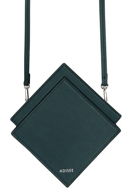 Adisee_Green Cami Geometric Leather Bag _Online_at_Aza_Fashions