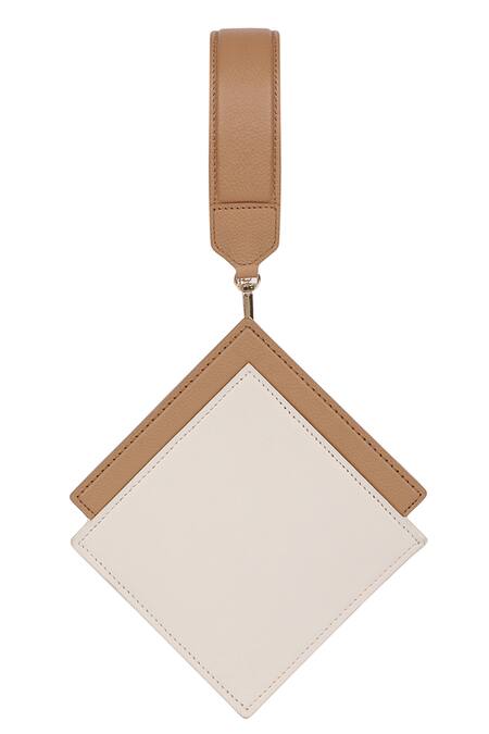 Shop_Adisee_Ivory Cami Leather Geometric Bag _Online_at_Aza_Fashions