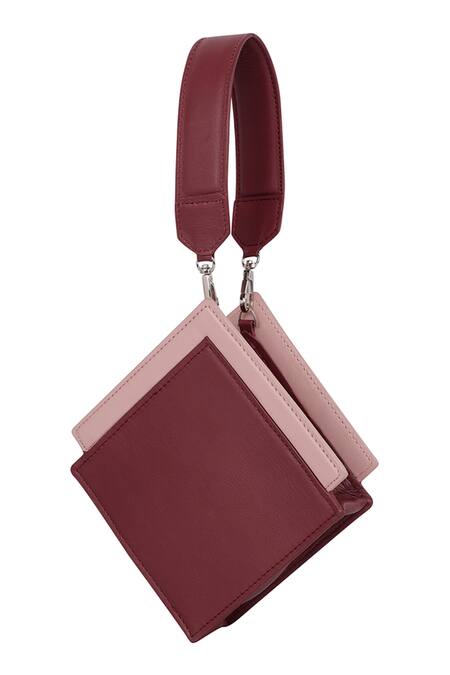 Adisee Maroon Cami Geometric Handcrafted Bag Online at Aza Fashions Adisee_Maroon Cami Geometric Handcrafted Bag_Online_at_Aza_Fashions