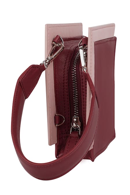 Buy Adisee Maroon Cami Geometric Handcrafted Bag Online at Aza Fashions Buy_Adisee_Maroon Cami Geometric Handcrafted Bag_Online_at_Aza_Fashions
