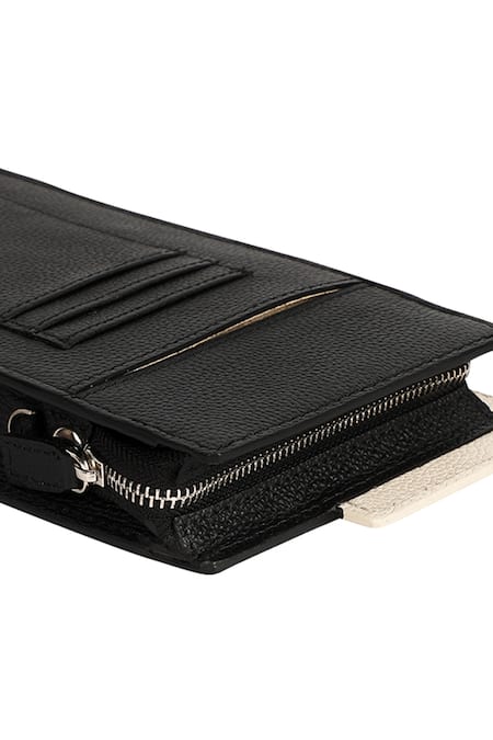 Adisee_Black Fede Leather Phone Bag _Online_at_Aza_Fashions