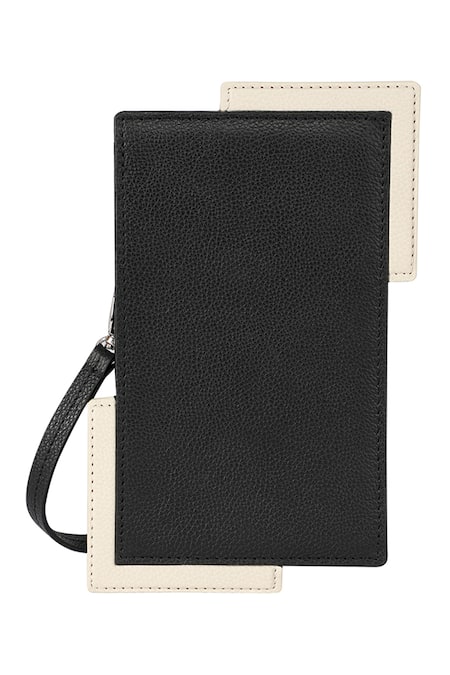 Buy_Adisee_Black Fede Leather Phone Bag _Online_at_Aza_Fashions