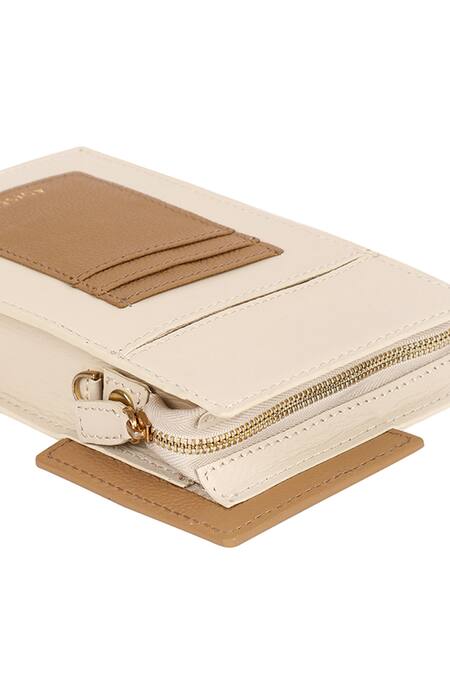 Shop_Adisee_Ivory Fede Leather Colorblock Phone Bag _Online_at_Aza_Fashions