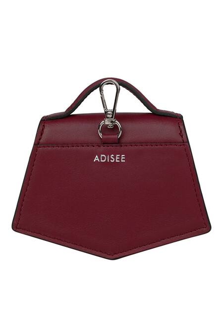 Adisee_Maroon Fiona Piccola Structured Miniature Leather Bag _at_Aza_Fashions