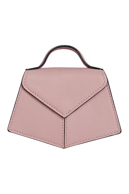 Adisee_Pink Fiona Piccola Leather Pastel Miniature Bag _at_Aza_Fashions