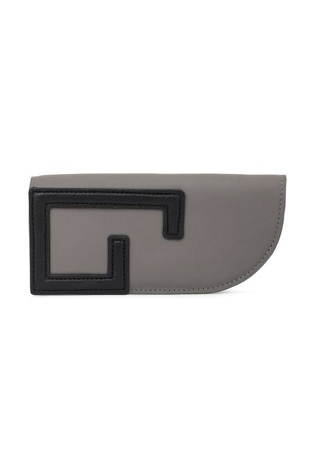 Buy_Adisee_Grey Structured Leather Sunglass Case _Online_at_Aza_Fashions