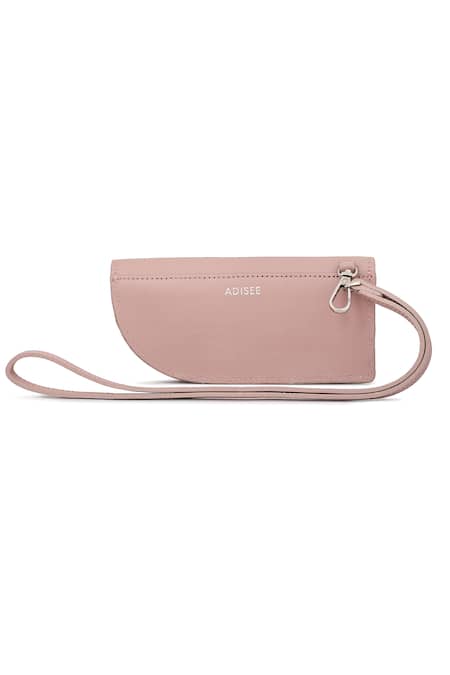Adisee Pink Structured Pastel Leather Sunglass Case at Aza Fashions Adisee_Pink Structured Pastel Leather Sunglass Case _at_Aza_Fashions