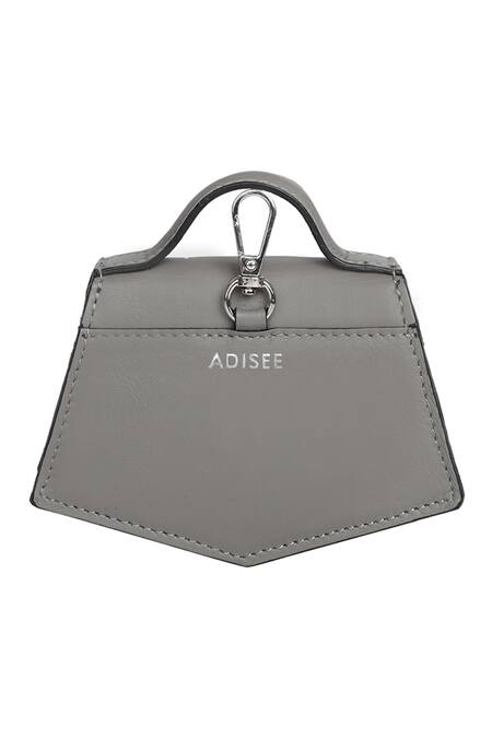 Buy_Adisee_Grey Fiona Piccola Leather Structured Miniature Bag _Online_at_Aza_Fashions