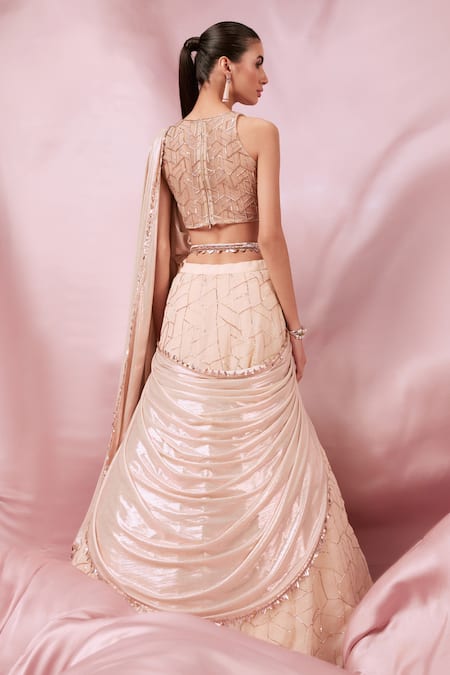Buy Beauteous Baby Pink Net With Diamond Embroidered Work Salwar Suit |  Lehenga-Saree