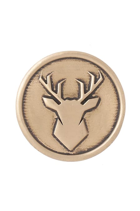 Buy_Cosa Nostraa_Gold Imperial Stag Buttons - Set Of 7 _Online_at_Aza_Fashions