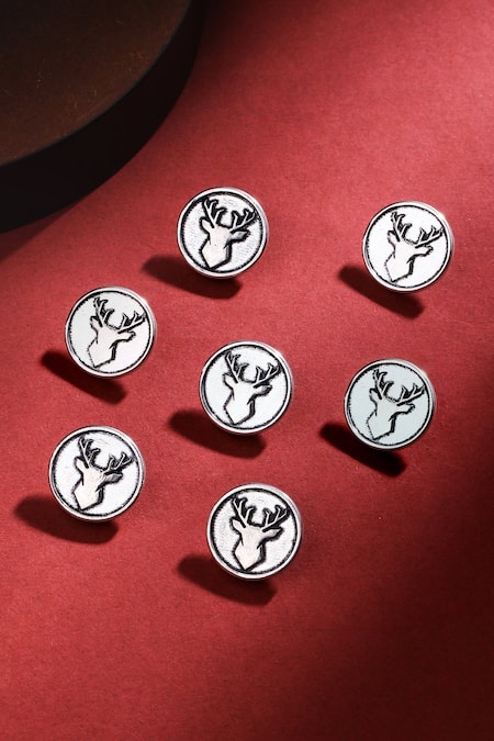 Cosa Nostraa Imperial Stag Carved Buttons - Set of 7 