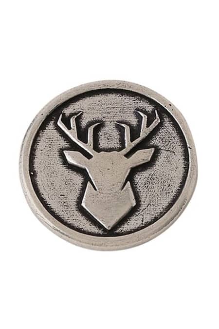 Buy_Cosa Nostraa_Grey Imperial Stag Brass Buttons - Set Of 7 _Online_at_Aza_Fashions