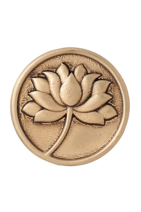 Buy Cosa Nostraa Gold Cut Work Divine Lotus Carved Buttons - Set Of 7 Online at Aza Fashions Buy_Cosa Nostraa_Gold Cut Work Divine Lotus Carved Buttons - Set Of 7 _Online_at_Aza_Fashions