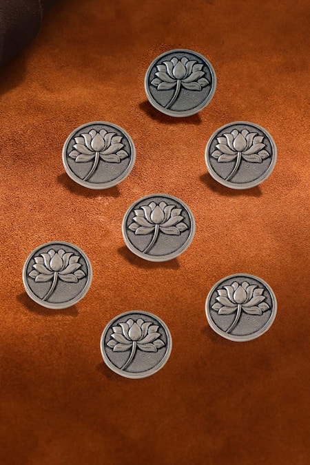 Cosa Nostraa Divine Lotus Brass Buttons - Set of 7 