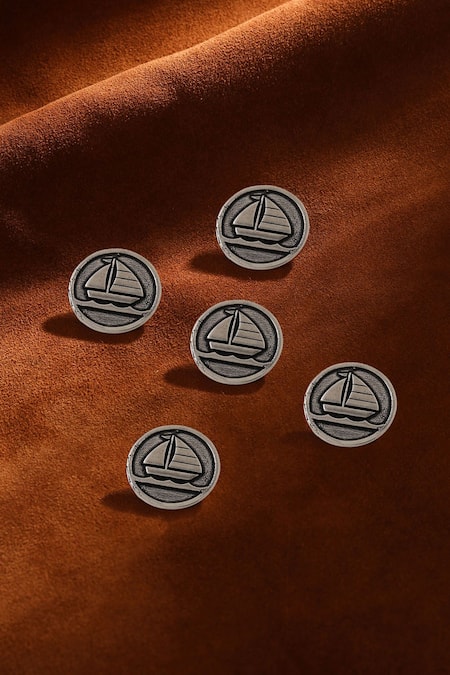 Cosa Nostraa Sail Boat Carved Buttons - Set of 5 