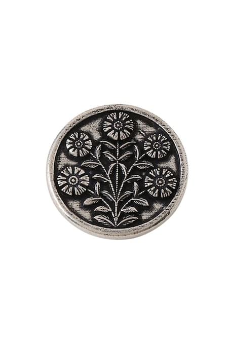 Buy_Cosa Nostraa_Grey Eternal Garden Brass Buttons - Set Of 7 _Online_at_Aza_Fashions