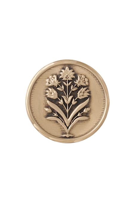 Buy Cosa Nostraa Gold Floral Wonder Buttons - Set Of 5 Online at Aza Fashions Buy_Cosa Nostraa_Gold Floral Wonder Buttons - Set Of 5 _Online_at_Aza_Fashions