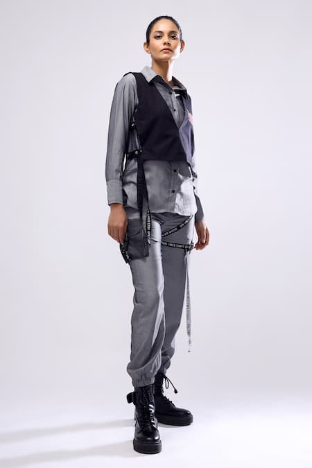 Scribbology Sleeveless Jacket Pant Set 