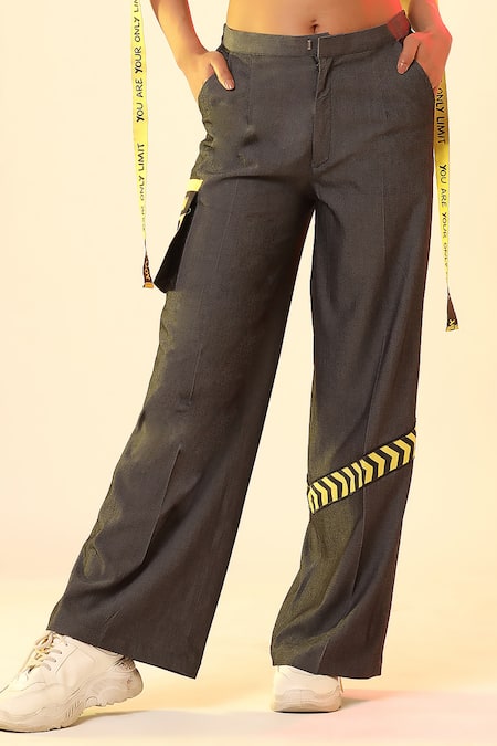 Shop_Scribbology_Green Tencel Embroidery Cowl Neck Text Top With Baggy Pant _Online_at_Aza_Fashions