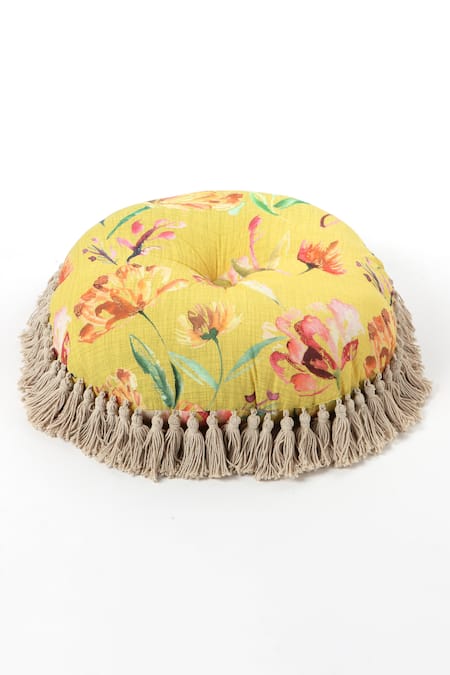 vVyom By Shuchita Soundarya Turmeric Glow Cotton Pouf Pillow 