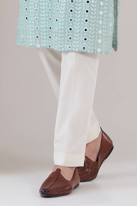 Kasbah Blue Georgette, Cotton Mirrors, Embroidery Work Kurta And Pant Set Online at Aza Fashions Kasbah_Blue Georgette, Cotton Mirrors, Embroidery Work Kurta And Pant Set _Online_at_Aza_Fashions