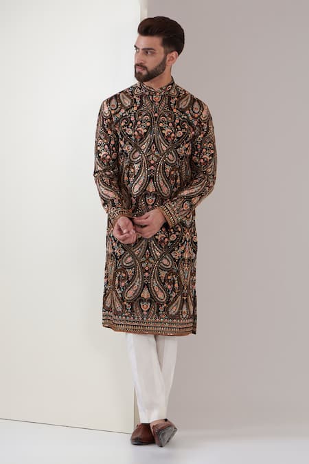 Kasbah Royal Kashmiri Kalamkari Embroidered Kurta Set 