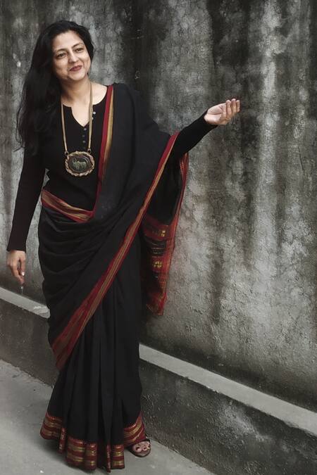 Aranya Earthcraft_Black Harappan Bull Seal Carved Pendant Necklace _Online_at_Aza_Fashions