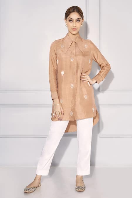 Kressa Embroidered Shirt Tunic & Pant Set 