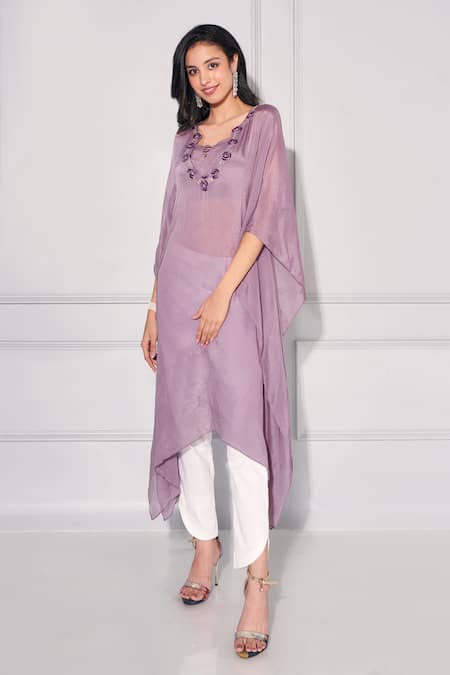 Kressa Embroidered Yoke Kaftan Pant Set 