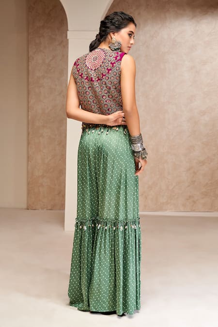 Aditi Somani Bandhani Jumpsuit With Jacket 