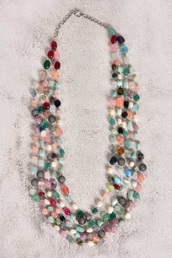 Shop Moh-Maya By Disha Khatri Multi Color Layered Bead Necklace at Aza Fashions Shop_Moh-Maya By Disha Khatri_Multi Color Layered Bead Necklace _at_Aza_Fashions