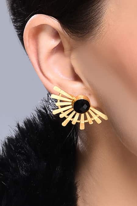 Golden Plated Stone Stud Earrings, Jewellery, Earrings & Drops Free  Delivery India.