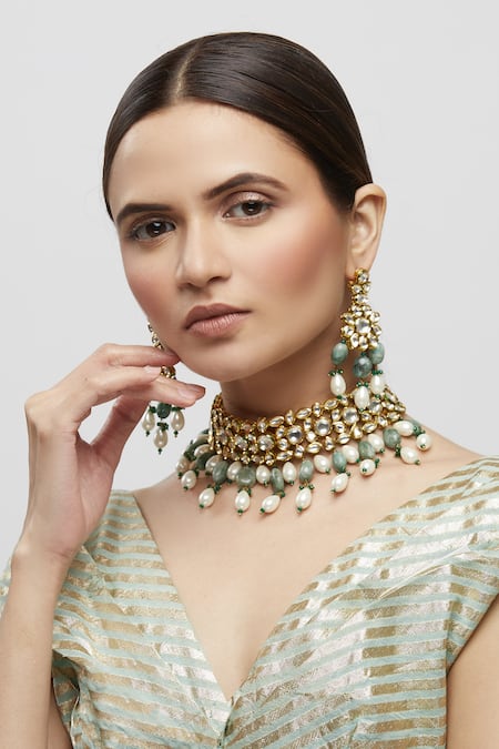 Minaki Gold Plated Kundan Choker Set