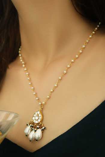 Paisley Pop Kundan Pendant Necklace 