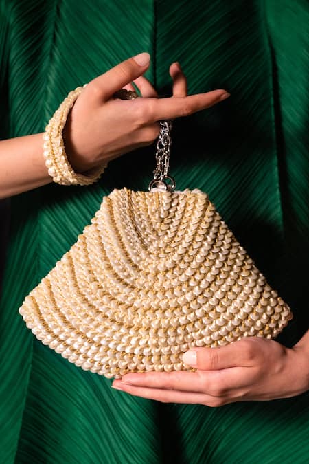 ClutcH'D Rounded Shell Embellished Clutch Bag 