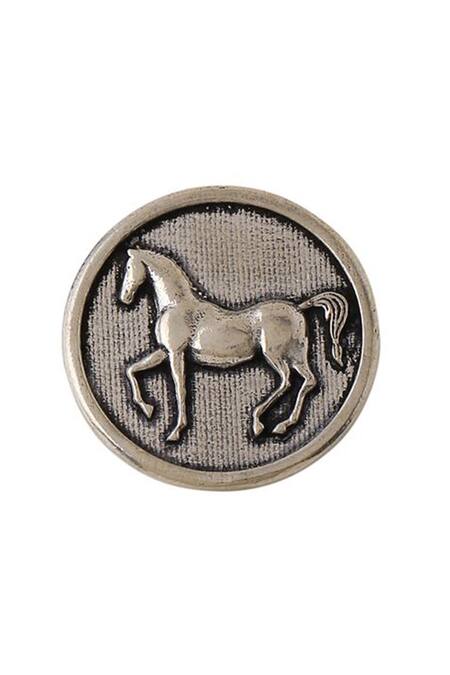 Buy_Cosa Nostraa_Grey Stallion Shimmer Carved Buttons - Set Of 7 _Online_at_Aza_Fashions