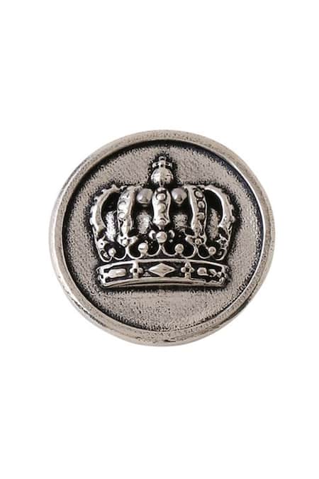 Buy Cosa Nostraa Grey Emperor Crown Carved Buttons - Set Of 5 Online at Aza Fashions Buy_Cosa Nostraa_Grey Emperor Crown Carved Buttons - Set Of 5 _Online_at_Aza_Fashions