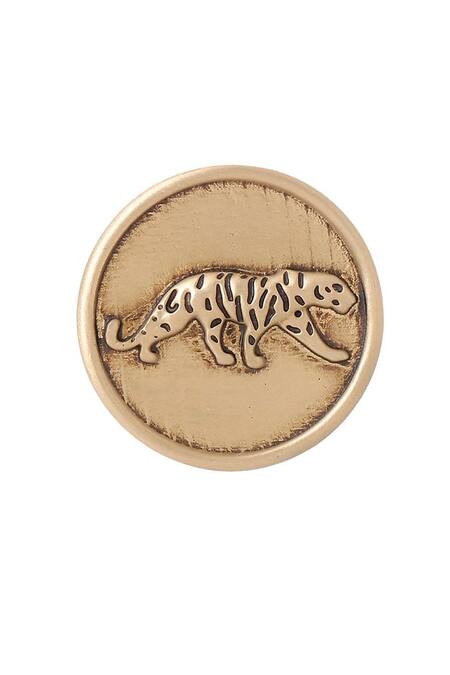 Buy Cosa Nostraa Gold Calm Cheetah Brass Buttons - Set Of 7 Online at Aza Fashions Buy_Cosa Nostraa_Gold Calm Cheetah Brass Buttons - Set Of 7 _Online_at_Aza_Fashions