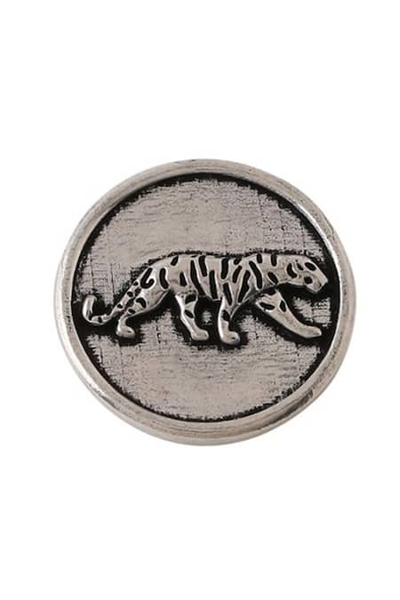 Buy Cosa Nostraa Grey Cut Work Calm Cheetah Buttons - Set Of 5 Online at Aza Fashions Buy_Cosa Nostraa_Grey Cut Work Calm Cheetah Buttons - Set Of 5 _Online_at_Aza_Fashions