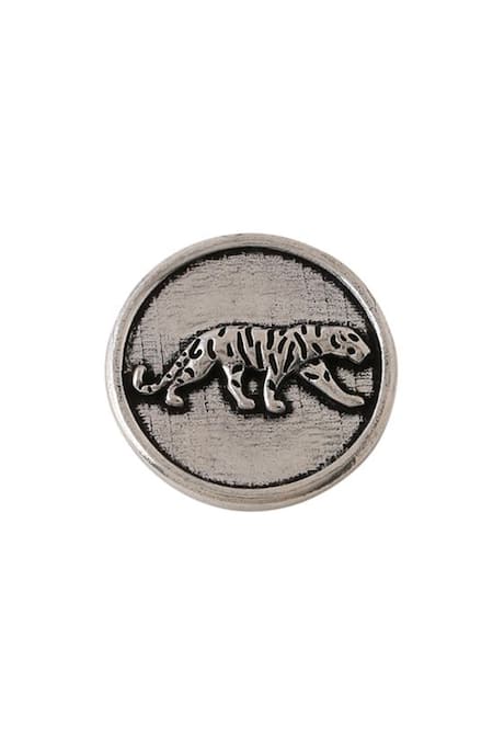 Buy Cosa Nostraa Grey Calm Cheetah Brass Buttons - Set Of 7 Online at Aza Fashions Buy_Cosa Nostraa_Grey Calm Cheetah Brass Buttons - Set Of 7 _Online_at_Aza_Fashions