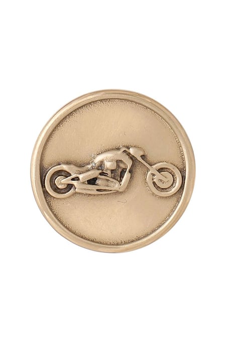 Buy_Cosa Nostraa_Gold Biker Buttons - Set Of 7 _Online_at_Aza_Fashions