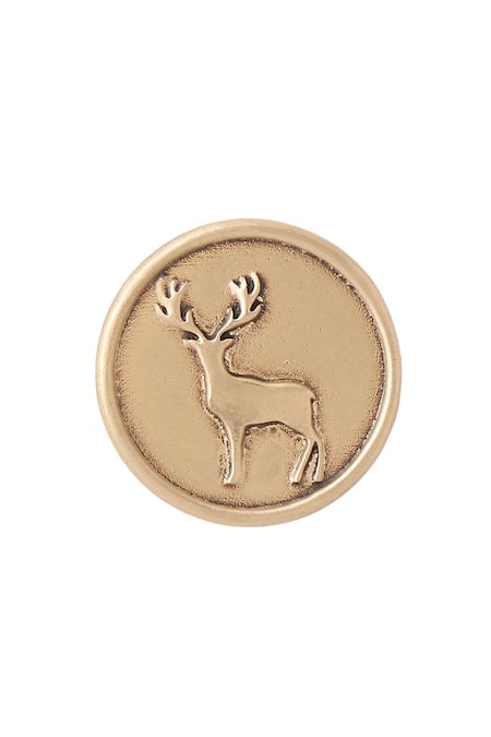 Buy Cosa Nostraa Gold Daring Deer Brass Buttons - Set Of 7 Online at Aza Fashions Buy_Cosa Nostraa_Gold Daring Deer Brass Buttons - Set Of 7 _Online_at_Aza_Fashions