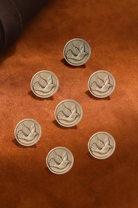 Cosa Nostraa Flying Bird Brass Buttons - Set of 7 