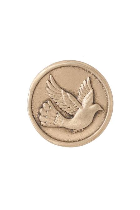 Buy_Cosa Nostraa_Gold Flying Bird Brass Buttons - Set Of 7 _Online_at_Aza_Fashions