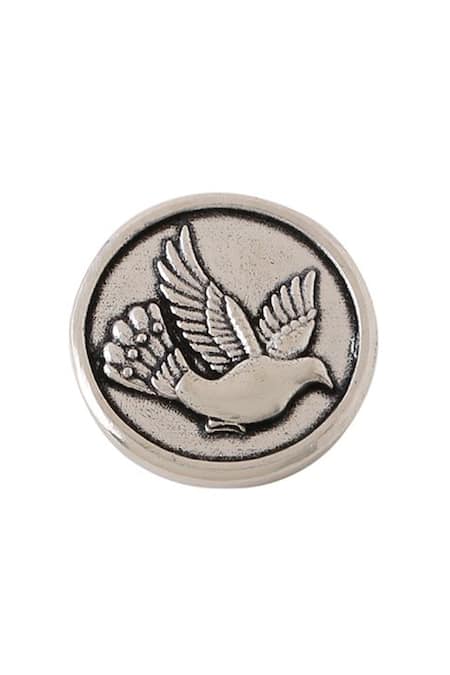 Buy Cosa Nostraa Grey Flying Bird Brass Buttons - Set Of 7 Online at Aza Fashions Buy_Cosa Nostraa_Grey Flying Bird Brass Buttons - Set Of 7 _Online_at_Aza_Fashions