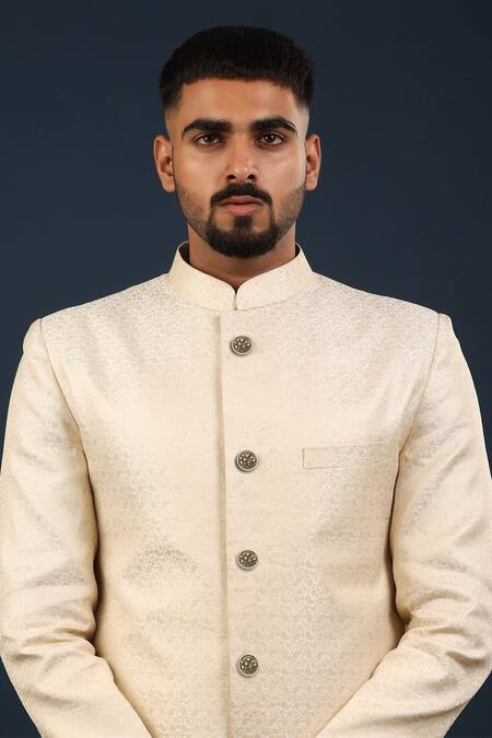 Shop Cosa Nostraa Gold Lotus Garden Buttons - Set Of 5 at Aza Fashions Shop_Cosa Nostraa_Gold Lotus Garden Buttons - Set Of 5 _at_Aza_Fashions